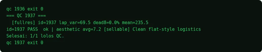 Terminal output from a real quality-gate run